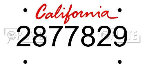 2877829 California License Plate