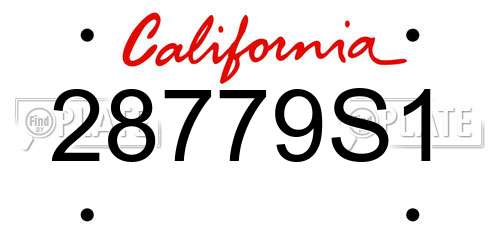 28779S1 California License Plate