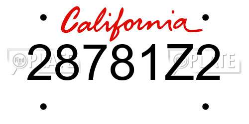 28781Z2 California License Plate