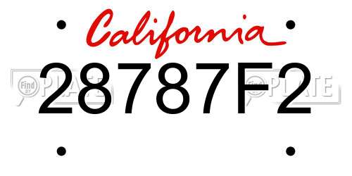 28787F2 California License Plate