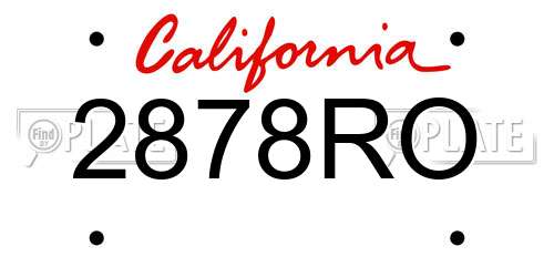 2878RO California License Plate