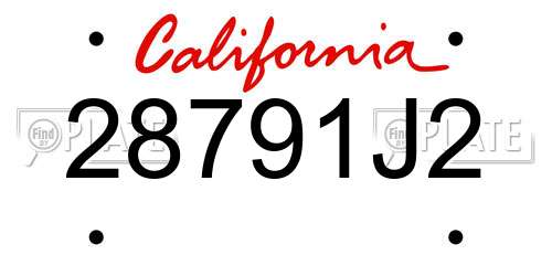 28791J2 California License Plate