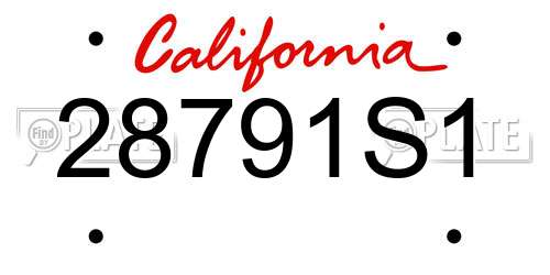 28791S1 California License Plate