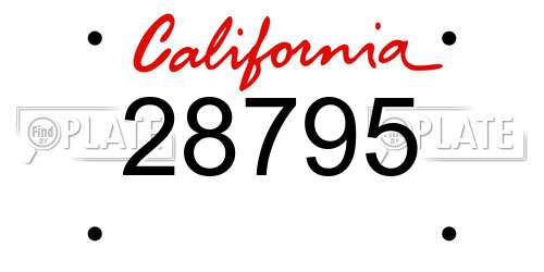 28795 California License Plate