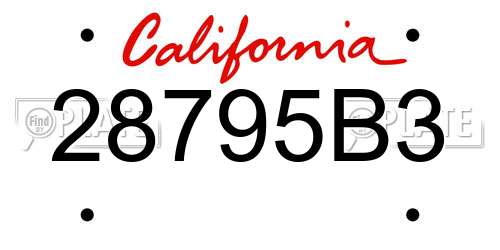 28795B3 California License Plate