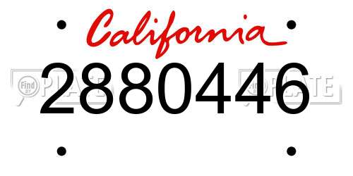 2880446 California License Plate