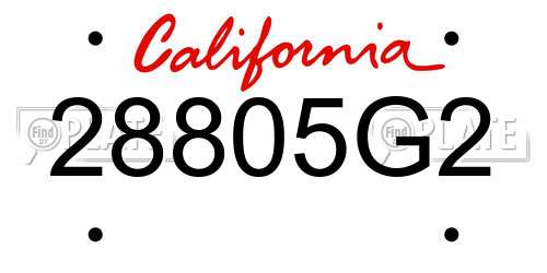 28805G2 California License Plate