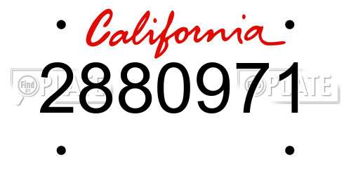 2880971 California License Plate