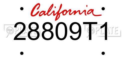 28809T1 California License Plate