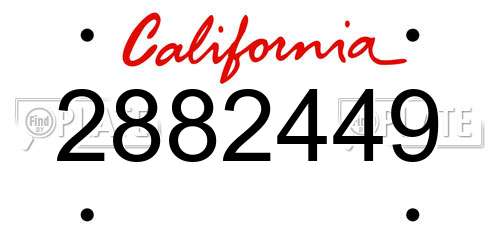 2882449 California License Plate