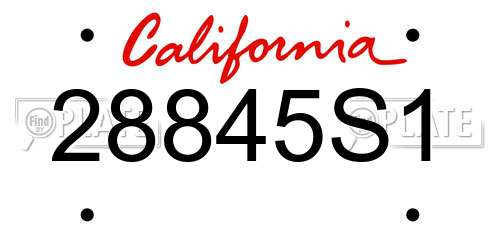 28845S1 California License Plate