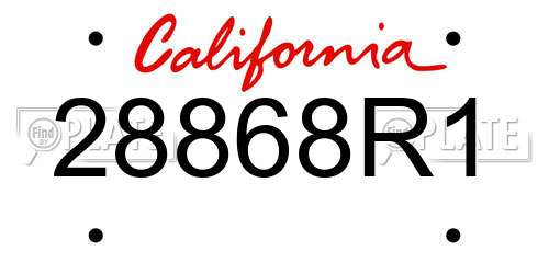 28868R1 California License Plate