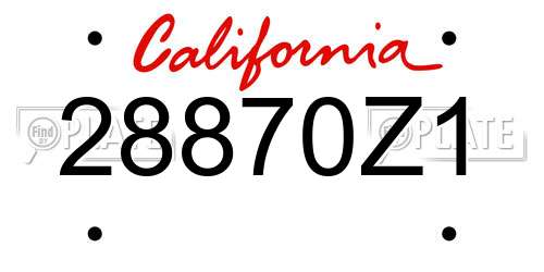 28870Z1 California License Plate