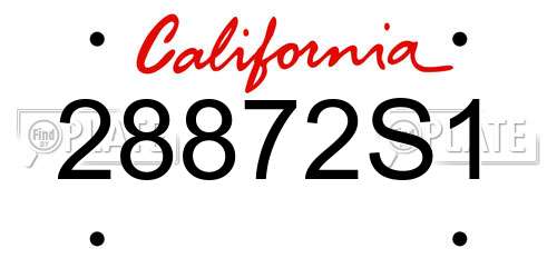 28872S1 California License Plate