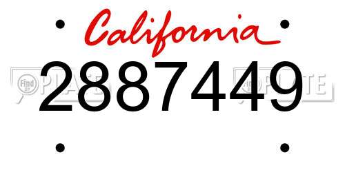 2887449 California License Plate