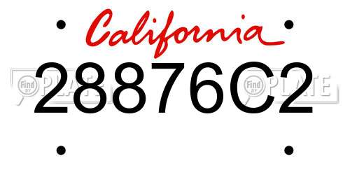 28876C2 California License Plate