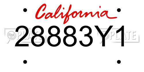 28883Y1 California License Plate