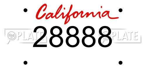 28888 California License Plate