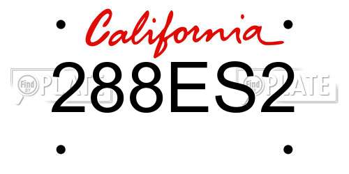 288ES2 California License Plate