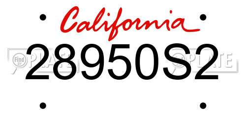28950S2 California License Plate
