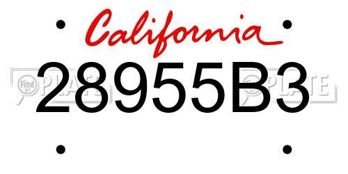 28955B3 California License Plate