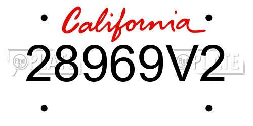 28969V2 California License Plate