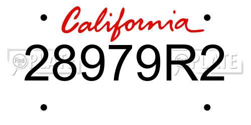 28979R2 California License Plate