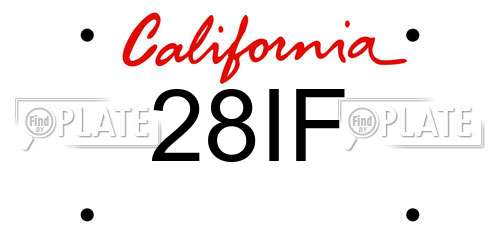 28IF California License Plate