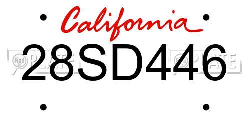28SD446 California License Plate