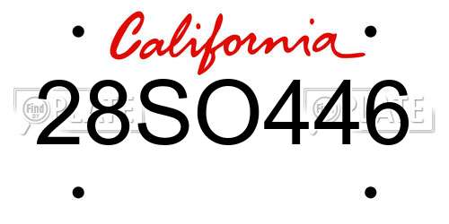 28SO446 California License Plate