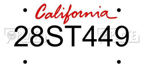 28ST449 California License Plate