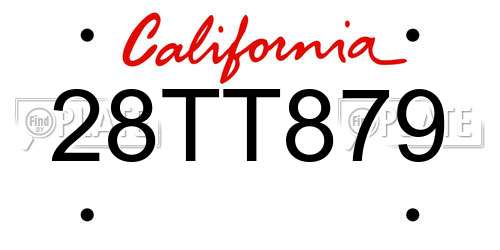 28TT879 California License Plate