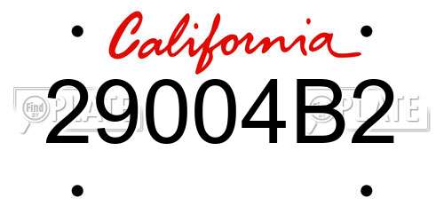 29004B2 California License Plate