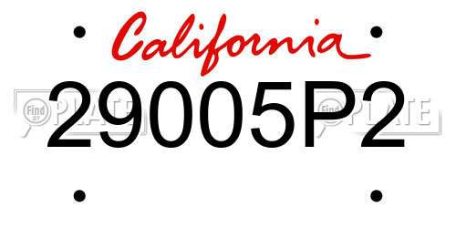 29005P2 California License Plate