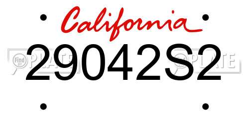 29042S2 California License Plate