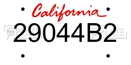 29044B2 California License Plate