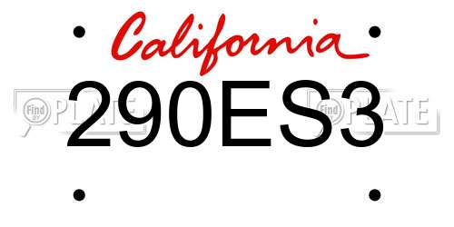 290ES3 California License Plate