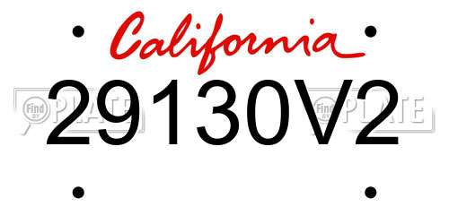 29130V2 California License Plate