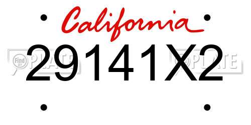 29141X2 California License Plate