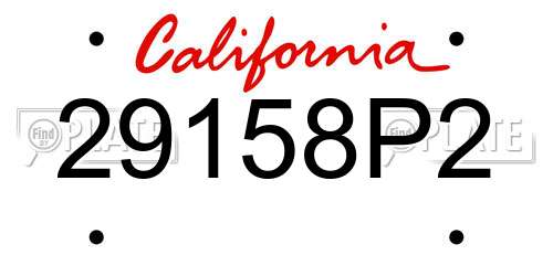 29158P2 California License Plate