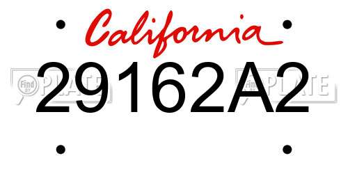 29162A2 California License Plate
