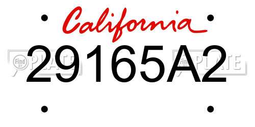 29165A2 California License Plate