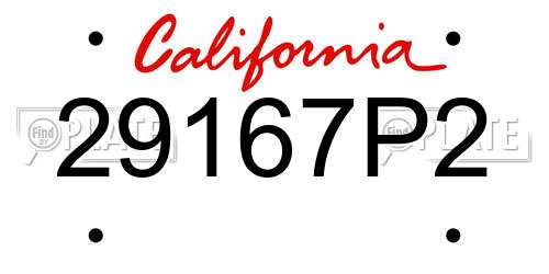 29167P2 California License Plate