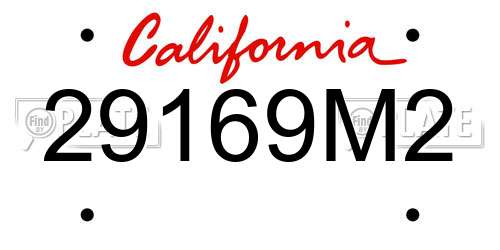 29169M2 California License Plate