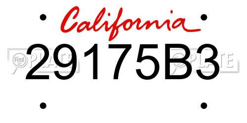 29175B3 California License Plate