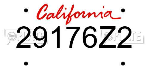 29176Z2 California License Plate