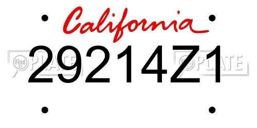 29214Z1 California License Plate