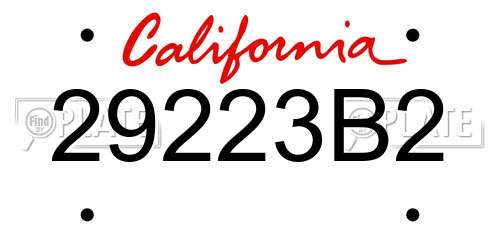 29223B2 California License Plate