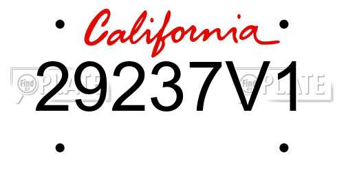 29237V1 California License Plate