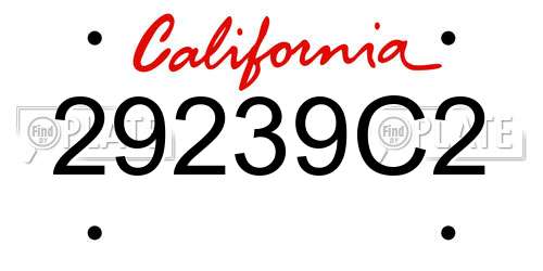 29239C2 California License Plate